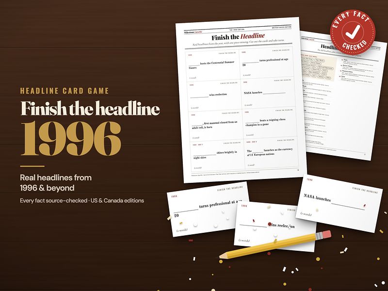 Finish the Headline 1996 card game